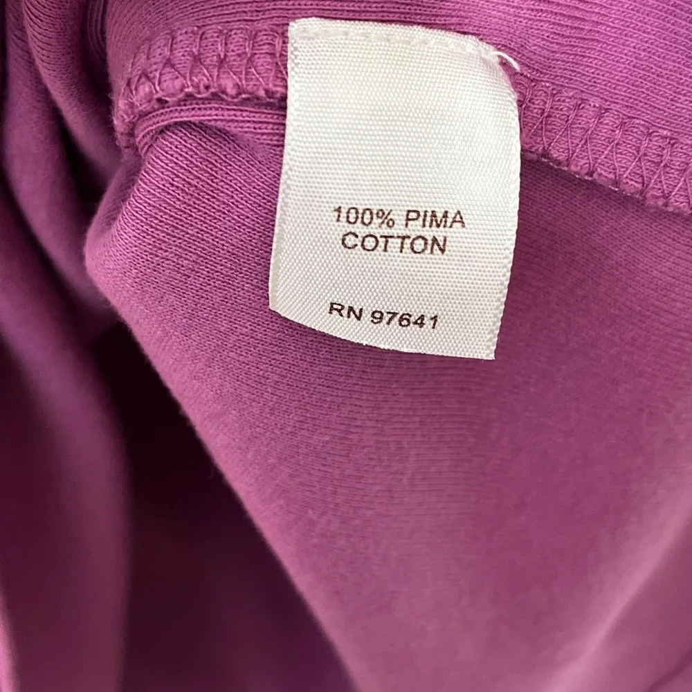 J. Jill Pima Cotton Ballet Sleeve Tee Purple Petite Small SP 3/4 Sleeve Top - Picture 6 of 7